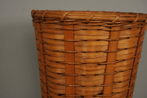 Vintage Wastebasket Rattan Basket Wicker Weave 1960s - Image 2