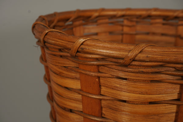Vintage Wastebasket Rattan Basket Wicker Weave 1960s - Image 3