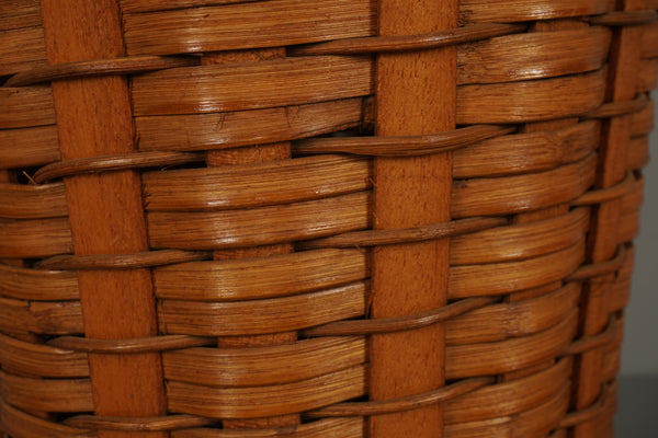 Vintage Wastebasket Rattan Basket Wicker Weave 1960s - Image 4