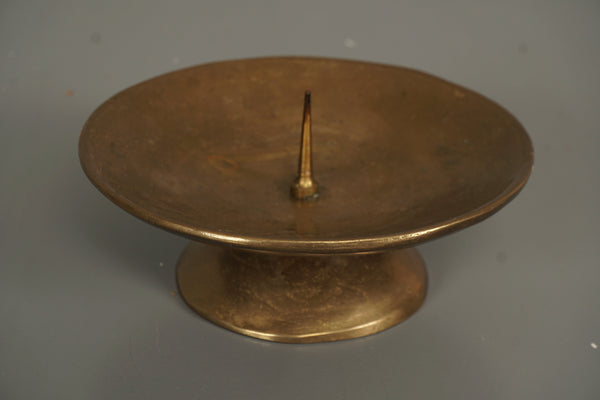 Vintage Brass Candle Holder Massive 1960s Brutalist