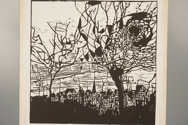 Robert Junod Art Print Linocut 70s Black-White Paper - Image 3
