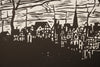 Robert Junod Art Print Linocut 70s Black-White Paper - Image 5