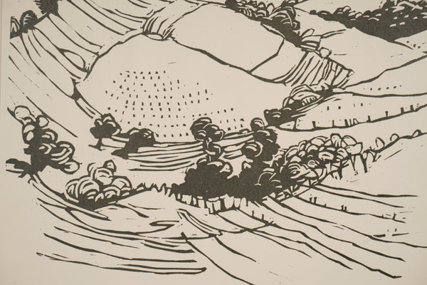 Hans Keidel Vintage Linocut "Oberpfalzer Landscape 79" 70s Art Print - Image 4