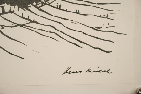 Hans Keidel Vintage Linocut "Oberpfalzer Landscape 79" 70s Art Print - Image 6