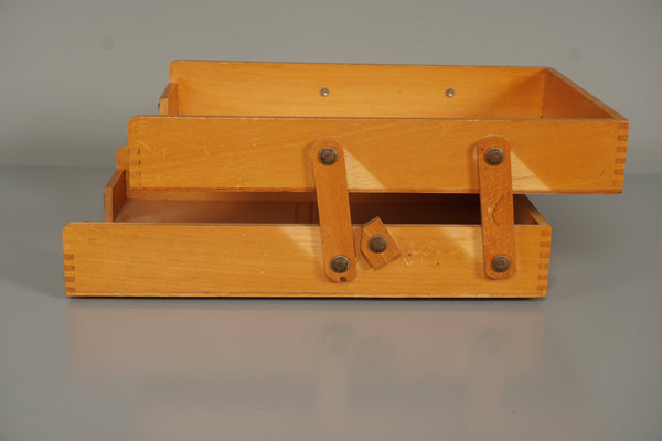 Vintage Wooden Document Tray 1950s Bauhaus Upward Folding - Image 4