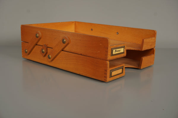 Vintage Wooden Document Tray 1950s Bauhaus Upward Folding - Image 10