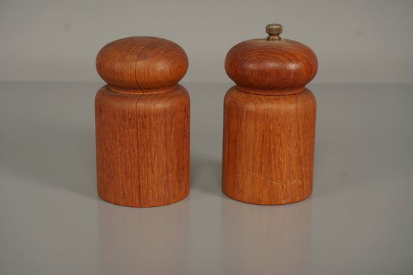 Vintage Teak Salt and Pepper Shaker Set 1960s Scandinavian