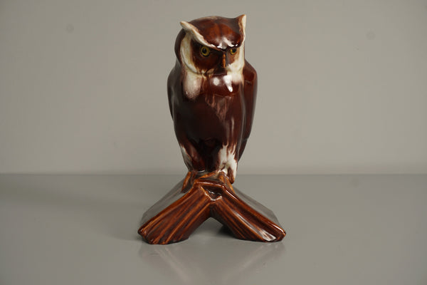 Hirschau Keramik Figurine Vintage Ceramic Owl on Book 1930s Art Deco - Image 2