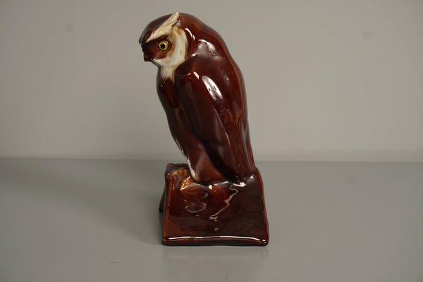 Hirschau Keramik Figurine Vintage Ceramic Owl on Book 1930s Art Deco - Image 4