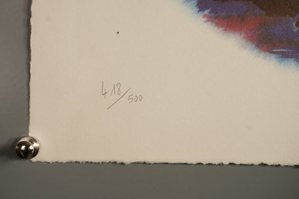 Ernst G. Haring Art Print Limited Edition 80s Cream Red Paper - Image 5