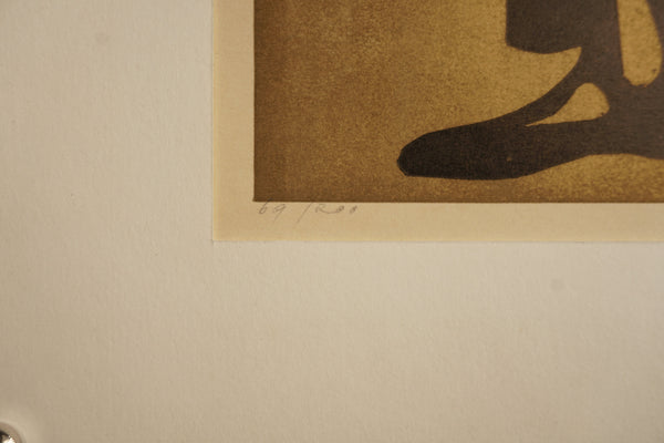 Vintage Art Print Figurative Abstract Graphic Blower Motif 60s Brown/Black - Image 5