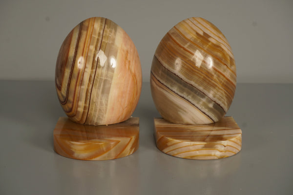 Vintage Agate Bookends Pair 1970s Green Orange Marble - Image 6