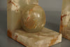 Vintage Pair Onyx Bookends 1970s Beige Pink Marble - Image 7