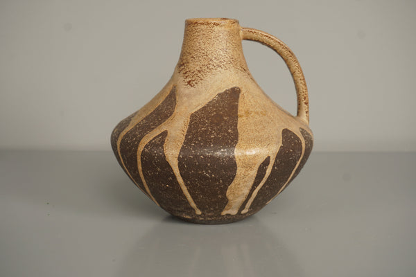 Vintage Handle Vase 1960s WGP Fat Lava Midcentury Ceramic Flower Vase - Image 4