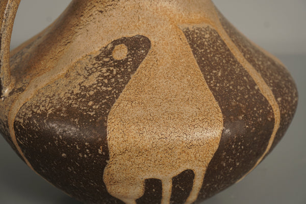 Vintage Handle Vase 1960s WGP Fat Lava Midcentury Ceramic Flower Vase - Image 8