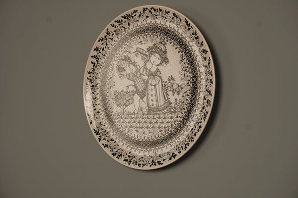 Rosenthal Studio-Linie Björn Wiinblad Decorative Plate The Seasons 1970s Black White Ceramic - Image 2