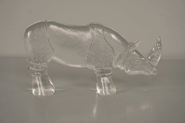 Kosta Boda Bertil Vallien Sculpture Zoo Nashoru 70s Clear Glass - Image 2