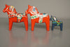 Nils Olsson Decorative Figurine 3 Dala Horses 1960s Red Wood - Image 2
