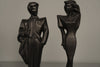 Vintage Mannequin Pair Man and Woman Figurine 80s Ceramic Black White - Image 3
