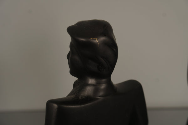 Vintage Mannequin Pair Man and Woman Figurine 80s Ceramic Black White - Image 7