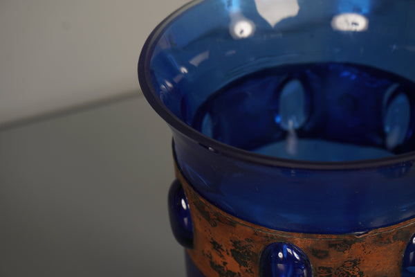 Raak Amsterdam Nanny Still Glass Copper Vase 1960s Blue - Image 5