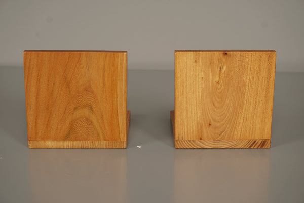 Vintage Pair of Wooden Beech Bookends 1950s Brown - Image 7