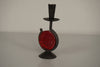 Gunnar Ander Candle Holder Glass Metal 1960s Black Red - Image 3