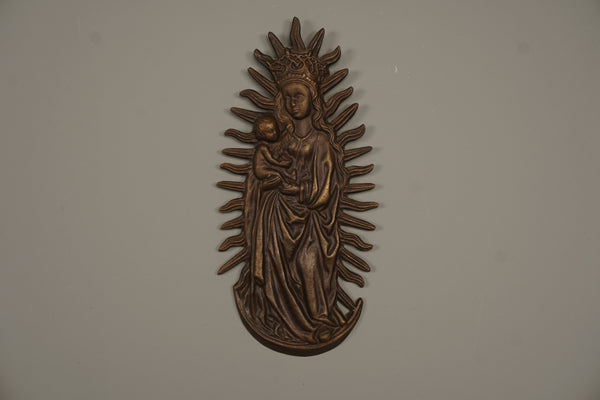 Bronze Wall Relief Marian Image 1960s