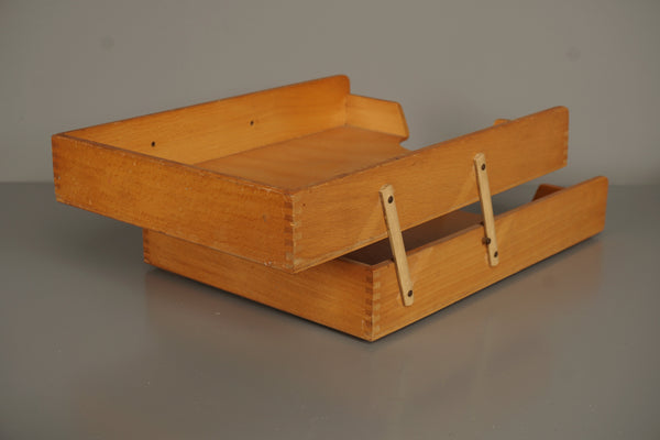 Vintage Wood Plastic Bauhaus 1950s Letter Tray - Image 3