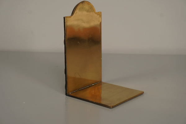 Vintage Brass Bookend Lions 1960s Dark Brown Gold - Image 2