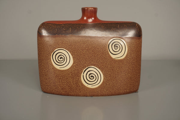 Junghans Ceramic Wall Clock Mid Century 1950s Brown Cream