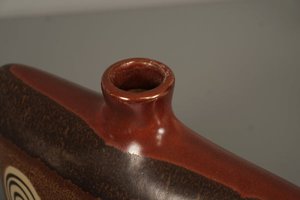 Junghans Ceramic Wall Clock Mid Century 1950s Brown Cream - Image 9