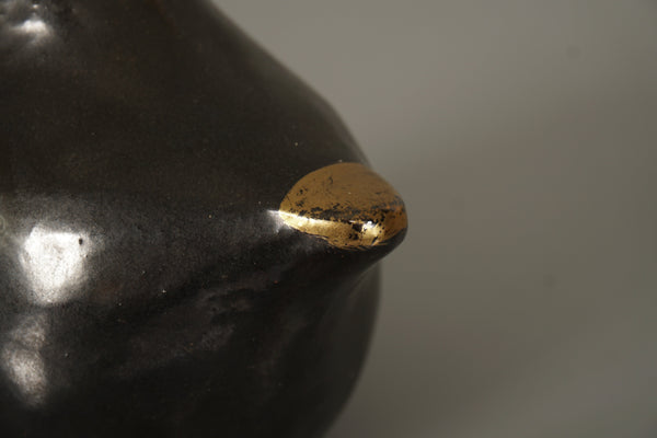 Vintage Ceramic Bird Figurine Mid Century 1960s Black Gold - Image 8