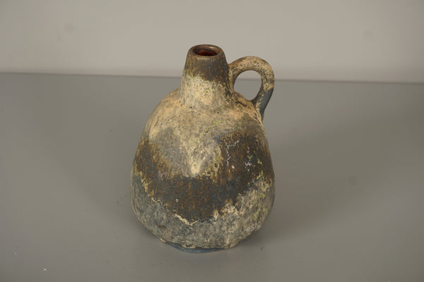 Ruscha Keramik Vintage Vase Jug 320-2 60s Tan Dark Blue Ceramic - Image 9