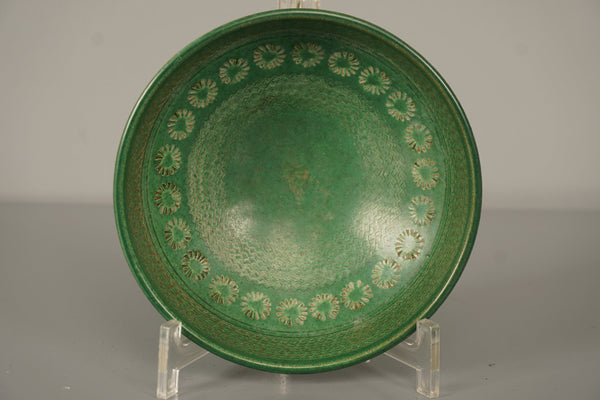 Wilhelm Kagel Vintage Ceramic Bowl 1960s Green Brown - Image 4