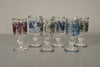 Alfred Taube Goblet 6-Piece Glass Set 1960s Transparent Blue Glass