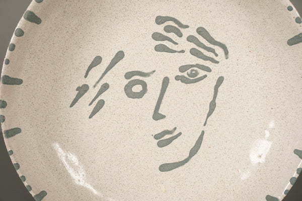 Vintage Plate 1960s Ceramic Cream Terracotta - Image 4