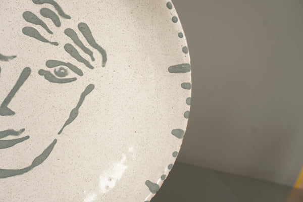 Vintage Plate 1960s Ceramic Cream Terracotta - Image 5