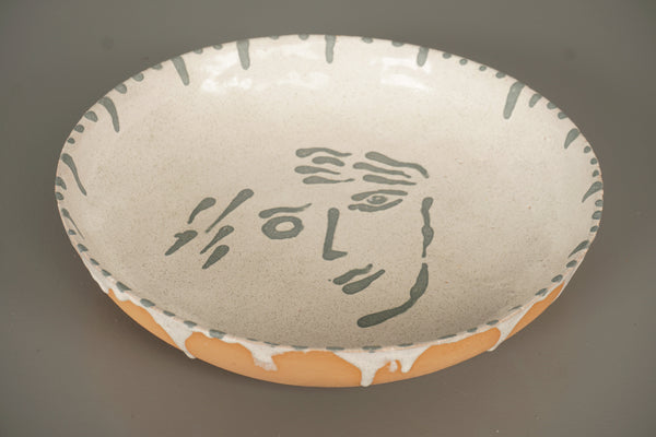 Vintage Plate 1960s Ceramic Cream Terracotta - Image 10