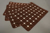 Vintage 4 Piece Set Placemats Table Set 1960s Brown Cream Fabric - Image 2