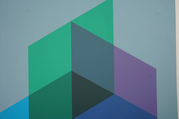 Anton Stankowski Poster Graphic 1960s Light Blue Green Paper - Image 4