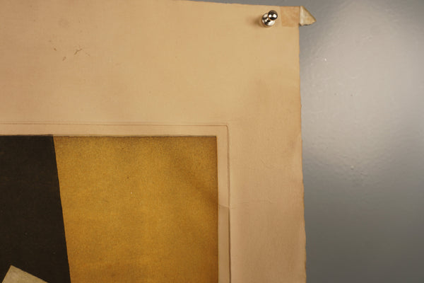 Gerhard Wind Print Original Etching 1960s Yellow Ochre Paper - Image 7