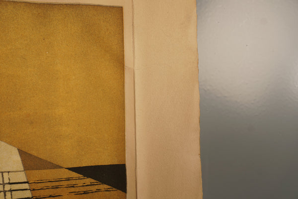 Gerhard Wind Print Original Etching 1960s Yellow Ochre Paper - Image 8