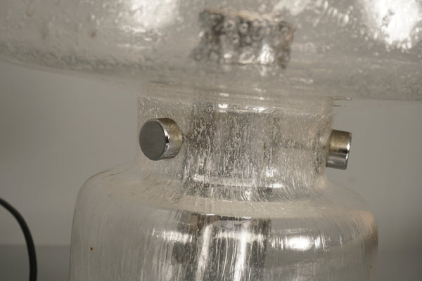 Vintage Table Lamp Clear Glass Mushroom 1970s Clear Glass Metal - Image 2