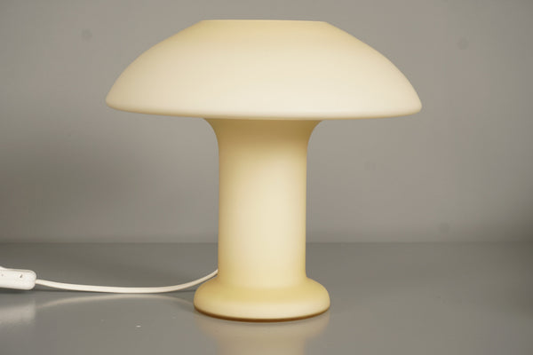 Hustadt Leuchten Table Lamp Mushroom 1970s Cream Glass