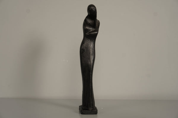 Metal Sculpture Woman with Child 1960s Mid Century Cast Iron - Image 4