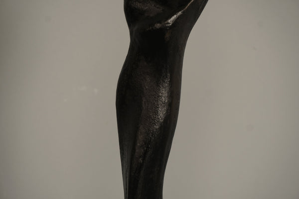 Metal Sculpture Woman with Child 1960s Mid Century Cast Iron - Image 9
