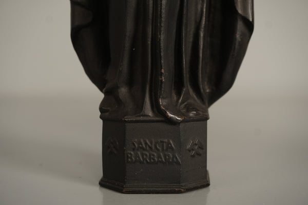 Heinrich Moshage Statue Saint Barbara 1950s Dark Brown Metal - Image 3