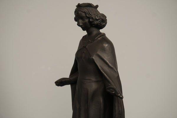 Heinrich Moshage Statue Saint Barbara 1950s Dark Brown Metal - Image 7