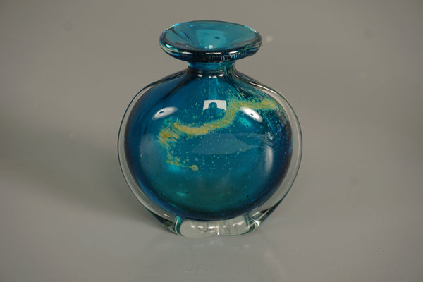 Medina Vase Mdina Glass 1970s Blue Summer Design